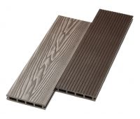 Террасная доска ДПК двусторонняя New 3D тиснение + вельвет Венге Террасная доска ДПК двусторонняя New 3D тиснение + вельвет Венге