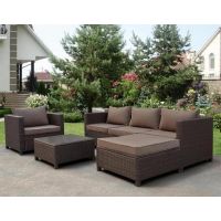 Комплект мебели плетеной из иск. ротанга YR821A Brown/Beige Комплект мебели плетеной из иск. ротанга YR821A Brown/Beige